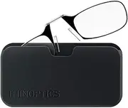 ThinOptics Reading Glasses And Pod Case 1.00 Strength Black Frames, Black Case