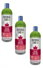 Natural Care Itch Relief Shampoo for Dogs – Tea Tree & Aloe – 3 Pack (20 oz Each