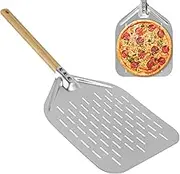 12inch Pizza Peel, Pizza Shovel with Long Handle Aluminium Alloy Pizza Paddle Non-Stick Perforated Pizza Peel Turner Turning Pizza Peel for Baking Homemade Pizza Bread