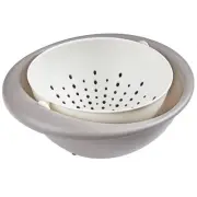 2 In 1 Colander Strainer with Bowl Set, Fruit Vegetable Washing Colanders & F...