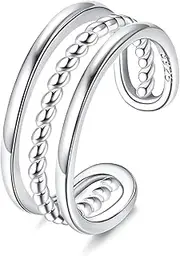 [Roheafer] 925 Sterling Silver Toe Rings for Women Adjustable Open Cuff Ring Hypoallergenic Turquoise Celtic Knot Vintage Band Rings for Men Women Girls