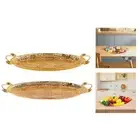 Serving Tray Pastry Tray with Golden Handle Dry Fruit Plate Jewelry Platter
