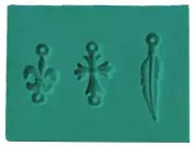 PMC Precious Metal Clay Silver Jewelry Cross Feather Pendant Silicone Mold
