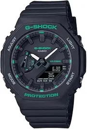 [Casio] G-Shock GMAS2100GA-1A S-Series Digital-Analogue Black Strap Unisex Watch, Black Dial, 46.2 × 42.9 × 11.2 mm Size