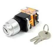 2 Position On/Off Rotary Keylock Select Switch 1NO+1NC (DPST) 440V 10A
