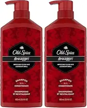 Old Spice 2 in 1 Shampoo and Conditioner for Men, Swagger Scent, 21.9 Ounce Pump Bottle (Pack of 2)
