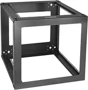 RIVECO 9U Vertical Mount Wall Rack 19” 4 Post Open Frame Network Rack for Server AV Gear IT Equipment Black