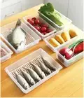 3Pcs Large Size Plastic Food Storage Containers Stackable Fridge Organiser Bins