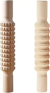 LUOZZY 2Pcs Wooden Rolling Sticks DIY Crafts Handle Baking Rolling Tools Dough Rollers Kids Supply