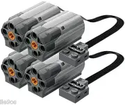 4 Lego Power Functions M-Motors (technic,car,truck,axle,gear,tire,pulley,wheel)