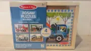 Melissa & Doug Construction Vehicles 4-in-1 Wooden Jigsaw Puzzles in a Box 48pcs