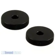 (2) Brass Metal Roller Knobs w/ Set Screw for Fender Jazzmaster/Jaguar - BLACK