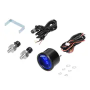 Dual Display Air Pressure Guage LED Digital Air Suspension Gauge 0-220PSI with 2pcs 1/8NPT Sensors black