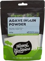 Honest to Goodness, Organic Agave Inulin Powder, 200 Grams - A Natural, Subtle Sweetness. 100% Pure and Natural Fiber. No Anti-Caking Agents or Fillers.