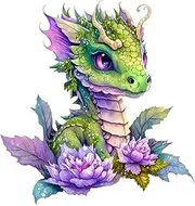 Fabric Panel 8"x8" Dragon 100% Cotton Quilting Panel Square AM1414