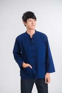 在飛比找Yahoo!奇摩拍賣優惠-!中國藍Anewei客家藍衫 唐裝 男上衣.另有短袖