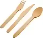 Wooden Party Cutleries BBQ Disposable Cutlery- Fork Knives Spoon Spork teaspoon