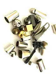 Mix Type Cord Stopper / Lock End Zip Pulls Metal Gold Silver Chrome