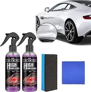 3 in 1 High Protection Car Ceramic Coating Spray, Scratch Nano Repair, Fast Wax Polishing, Plastic Refresher (2pcs 200ml + Brush Cloth)