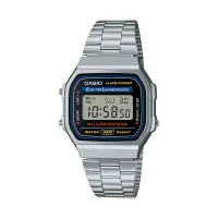 在飛比找博客來優惠-【CASIO】復古經典城市時間數位腕表-銀(A-168WA-