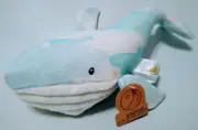 Animal Adventure Whale Blue White Plush Baby Toy With Rattle Lovey 10" New