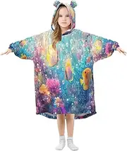 [Joisal] Baseball Softball Ball Graphics Wearable Blanket with Sleeves Blanket Hoodie for Kids Cozy Toddler Sweatshirt Boy