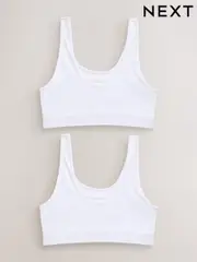 White Seamfree Scoop Crop Tops 2 Pack (7-16yrs) (D86833) | $26