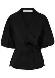 Jonathan Simkhai Waverly Cotton-blend Wrap top - Black - S S