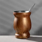 shoxil 9 oZ Stainless Steel Yerba Mate Cup Set – Includes 1pc Yerba Mate Cup, 1pc Bombilla Straw & 1pc Cleaning Brush – Perfect for Tea Lovers!