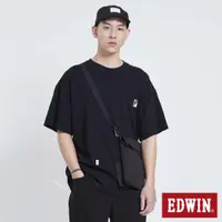 在飛比找蝦皮商城優惠-EDWIN EFS 附包寬版落肩配色短袖T恤(黑色)-男款