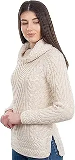 [SAOL] Ladies Turtleneck Ribbed Irish Cable Knit Sweater