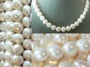 Snow White 12x11 to 9x9.5mm FW Pearls 16 inch Strand 3137