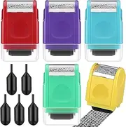 Identity Theft Protection Roller Stamps Set 5 Pcs Confidential Roller Stamp with 5 Pcs Replacement Ink Refill Privacy Stamp Roller for Mail Information Blocker Stamp Colored Privacy Ink Roller