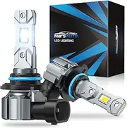 Marsauto 9005 Light Bulbs 24000LM, 6000K White 800% Brightness HB3 Fog Lights with Cooling Fan, 99% Compatible with External Driver, IP68 Waterproof Pack of 2
