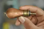 Brass Gun Powder Bottle/ Flask Unique Shape Small Fine Collectible Item India