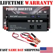 6000W Car Power Inverter DC 12V To 110V AC Sine Wave Solar Converter LCD KY