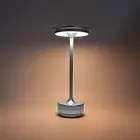 (Silver)Rechargeable Cordless Led Desk Lamp Touch Sensor Lamp 3 Modes Portabl