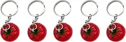 [LJJCSFF] 5 PCS Tomato Keychain Bag Charm Tomato Key Chain Fruit Purse Chain Pendant Charms Key Ring Backpack Fruit Keychains for Women