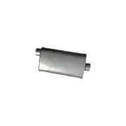 Redback Universal Muffler - 8" x 5" Oval 16" Long 1 3/4" O/C Turbo Flow