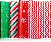 100 Pieces Christmas Wax Paper Sheets, Xmas Deli Paper Wrap, Greaseproof Wrap Tissue, Deli Parchment Baking Paper for Christmas, 9.84 x 9.84inch
