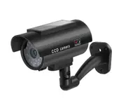 Solar Power Dummy Camera Security Waterproof Fake Camera Outdoor Indoor Bullet LED Light Monitor CCTV Surveillance Camera - Black