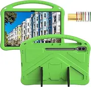 [Techcircle] Kids Case for Samsung Galaxy Tab S9/S8 Ultra 14.6" Tablet, Lightweight Shock Proof EVA Foam Handle Rugged Stand Protective Case for Galaxy Tab S8/S9 Ultra 2022/2023, Green