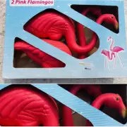 VTG.Don Featherstone Set of 2 Original Pink Flamingos USA Blow Mold Lawn Art~NEW