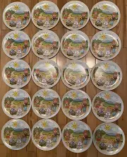 Set Of Twenty Vintage CABBAGE PATCH KIDS 9 1/16" MELAMINE PLASTIC PLATES NOS