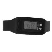 (Black)Walking Step Counter For Men Women Smart Bracelet Watch Wristband FA