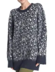 NWT $298 Current/Elliott The Cali Leopard Brushed Print Pullover Sweater Sz 1 S9
