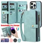 Zip Wallet Case Leather Magnetic Cover For iPhone 16 15 14 13 12 11 Pro Max X XR