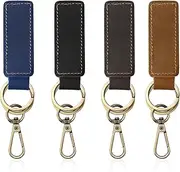 [Chihutown] 4pcs Leather Keychain, Car Keys Keychain, Genuine Leather Key Holder, Leather Key Ring