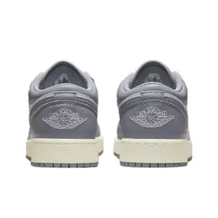 【NIKE 耐吉】休閒鞋 Air Jordan 1 Low 運動 低筒 復古 小DIOR 奶油底 灰 白 大童 女鞋(553560-053)