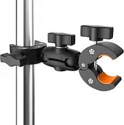 KOQEIEY Super Double Clamp Camera Mount Umbrella Clamp, with 360° Magic Arm Double Ball Head Adapter for Umbrella, Pole, Desktop, Strollers, Motorcycle, Photo Studio Light Stand, Photo Boom Stand